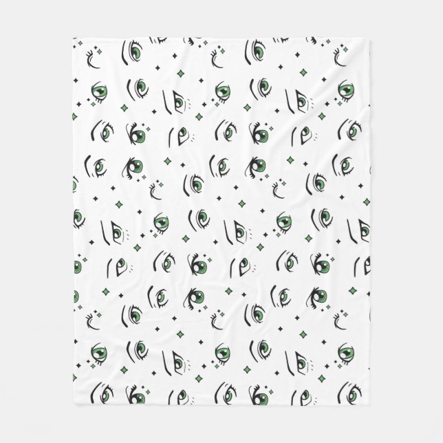 ANIME EYE PATTERN DESIGN FLEECE BLANKET (Front)