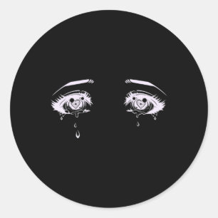 Anime Eyes   Pastel Goth Aesthetic Tee Classic Round Sticker