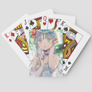 Anime faced box of playing cards