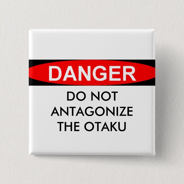 Anime fan 2 inch square button (Front)