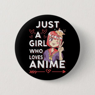 Anime Fan Girl Otaku Japanese Manga Lover 2 Inch Round Button