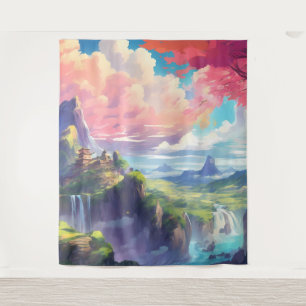 Anime fantastique paysage tapisserie