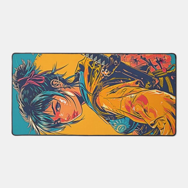 Anime Female Warrior (Onna-musha) Desk Mat (Front)