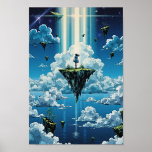Anime Floating Sky Islands Fantasy Wall Art