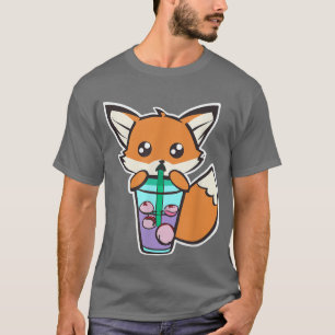 Anime Fo Drinking Boba Milk Bubble Tea Kawaii 100 T-Shirt