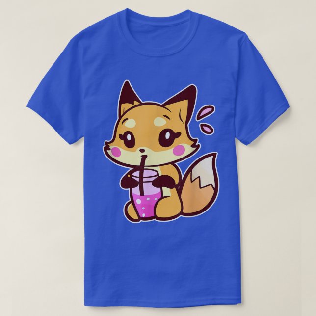 Anime Fo Drinking Bubble Tea Kawaii 41  T-Shirt (Design Front)