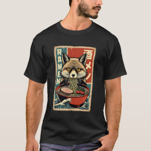 Anime Fox Eating Ramen Japanese Cute & Funny Kawai T-Shirt