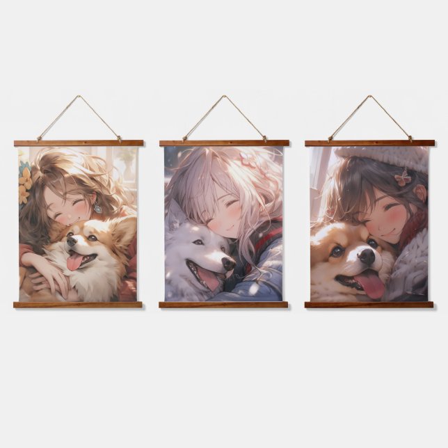 Anime Friends Hanging Tapestry (Triple)