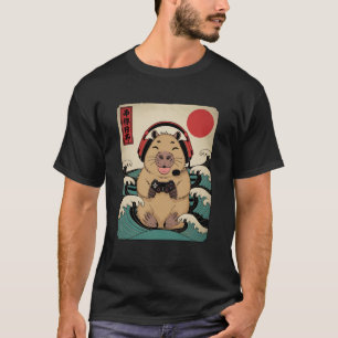 Anime Gamer Capybara Japanese Art Gaming Gifts Men T-Shirt