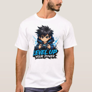 Anime Gamer Level Up Your Power – Gaming T-Shirt