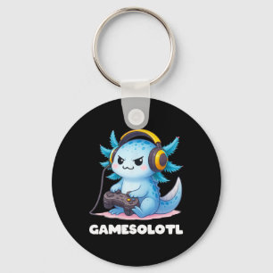 Anime Gamesolotl Axolotl Boys 10-12 Kid Gamer Gami Keychain