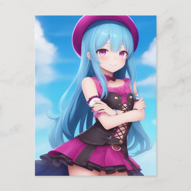 Anime Girl 007  Postcard (Front)