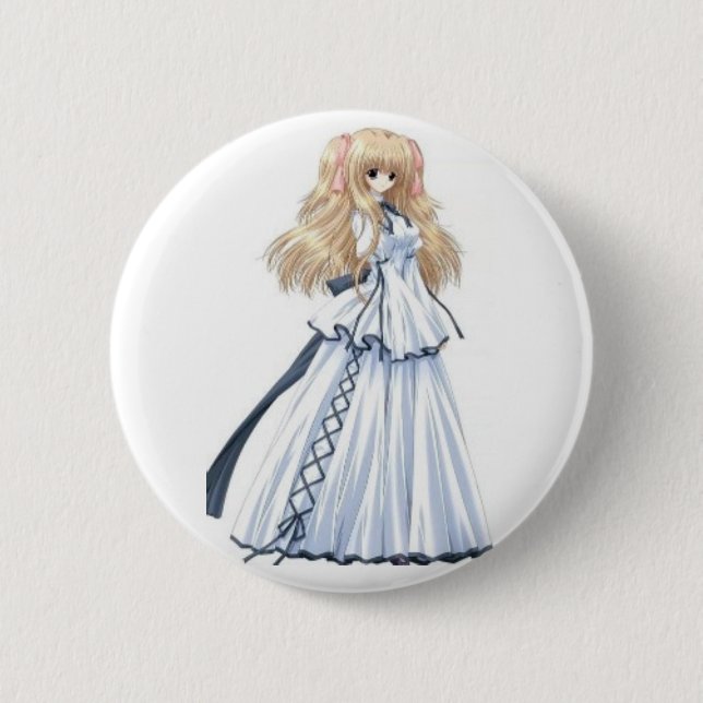 anime-girl 2 inch round button (Front)