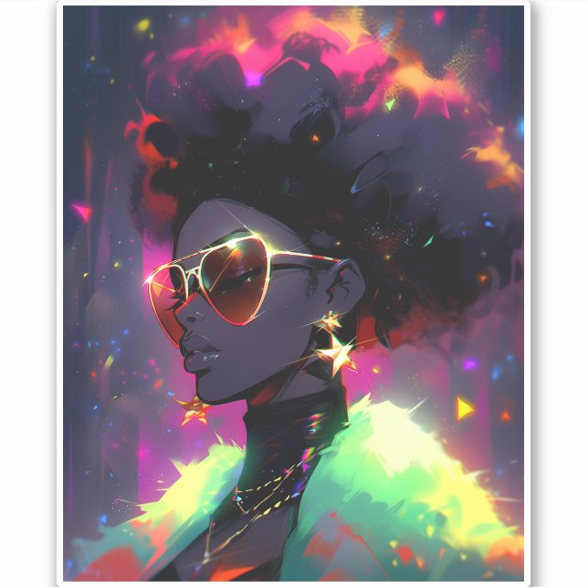 Anime Girl African American Art (Front)