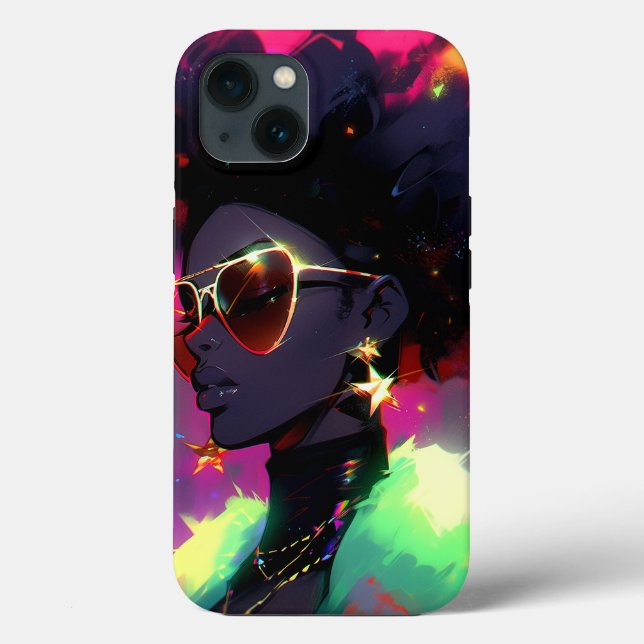 Anime Girl African American Art Case-Mate iPhone Case (Back)