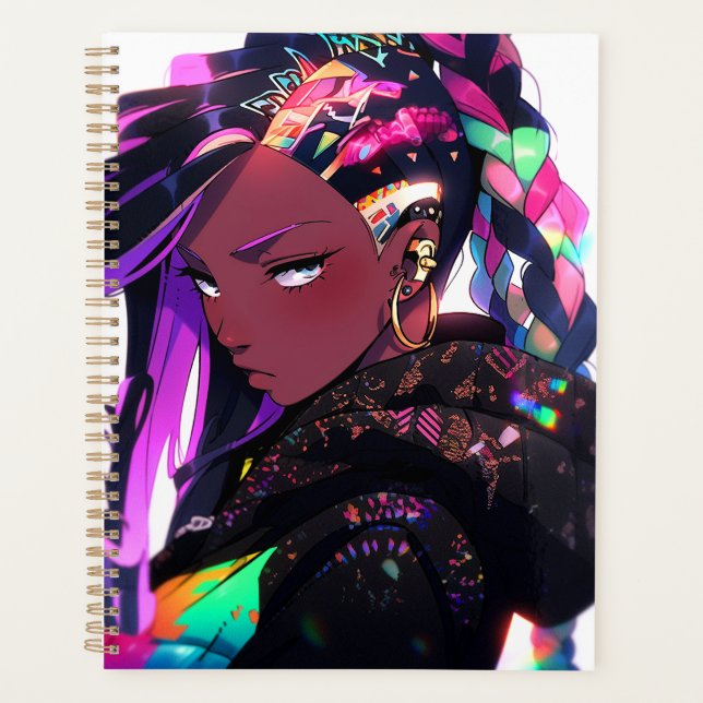 Anime Girl African American Art Planner (Front)