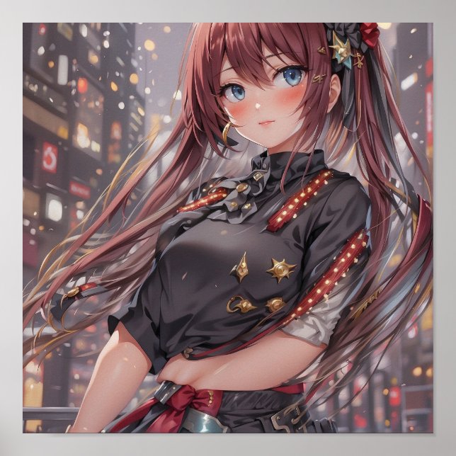 Anime Girl AI Generative Poster (Front)