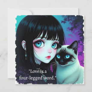 Anime Girl and Siamese Cat Quote