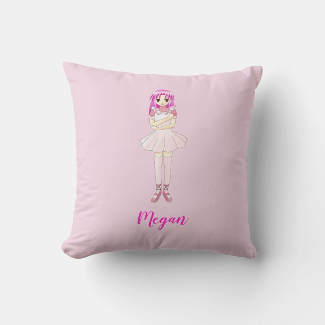 Anime Girl Ballet Personalized Pillow (Front)