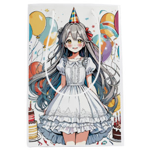 Anime girl birthday C Medium Gift Bag