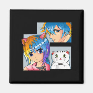 Anime Girl Cat Otaku Anime Merch Kawaii Stuff  Magnet