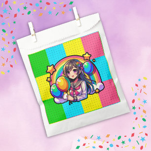 Anime Girl Colourful Pop Art Birthday Personalized Favour Bag