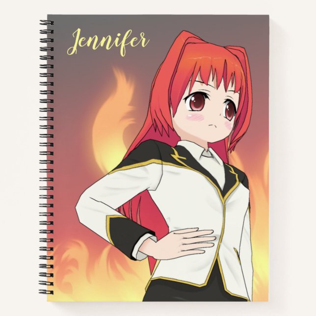 Anime Girl Design Notebook (Front)
