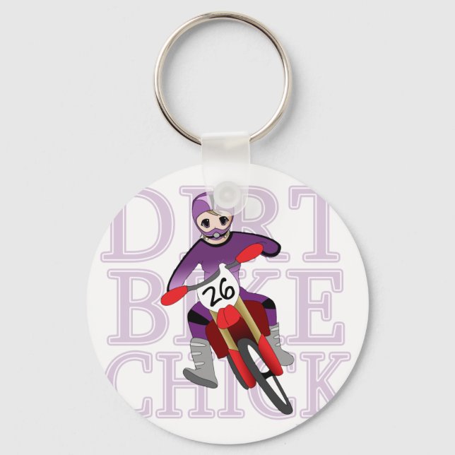 Anime Girl Dirt Bike Chick Keychain (Front)