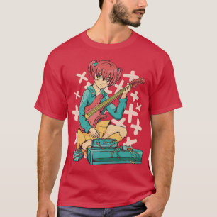 Anime Girl Electric Guitar Cute Kawaii Japanese Ma T-Shirt
