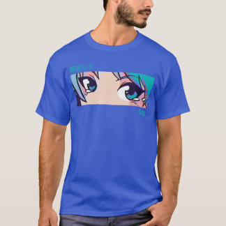 Anime Girl Eyes Pastel Aesthetic Otaku Art funny T-Shirt