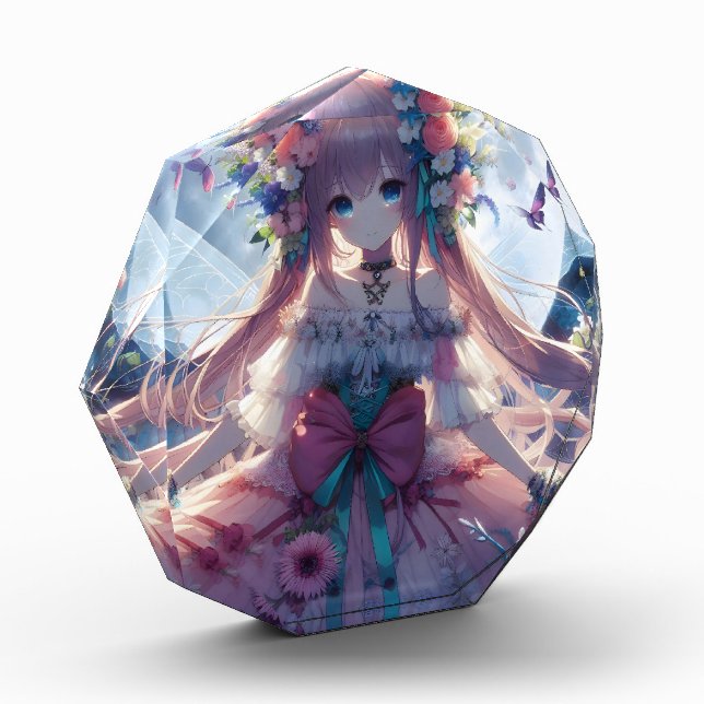 Anime Girl Flower Moon Fairy Photo Block (Left)
