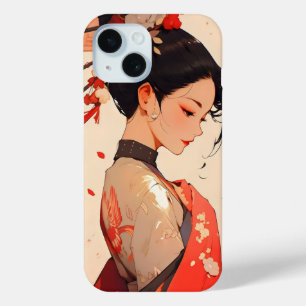 Anime Girl Geisha iPhone 15 Case
