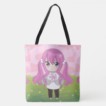 anime girl happy with flowers 