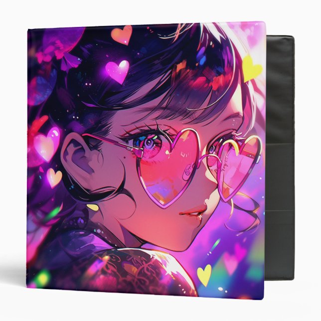 Anime Girl Hearts Binder (Front/Inside)
