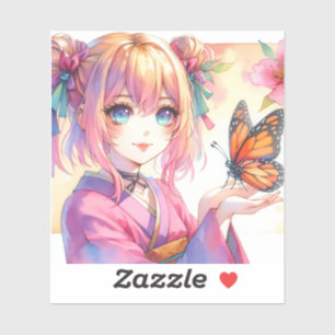 Anime Girl Holding a Butterfly Ai Art