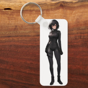 Anime Girl in Bodysuit Keychain