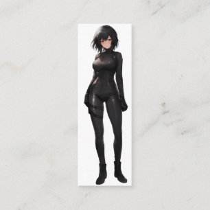 Anime Girl in Bodysuit Mini Business Card