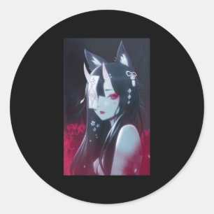 Anime Girl Kawaii Waifu Aesthetic Japanese Manga O Classic Round Sticker