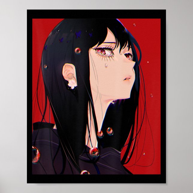 Anime Girl Kawaii Waifu Aesthetic Japanese Manga O Poster (Front)