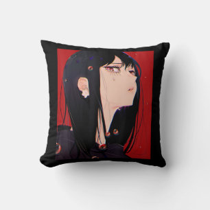 Anime Girl Kawaii Waifu Aesthetic Japanese Manga O Throw Pillow