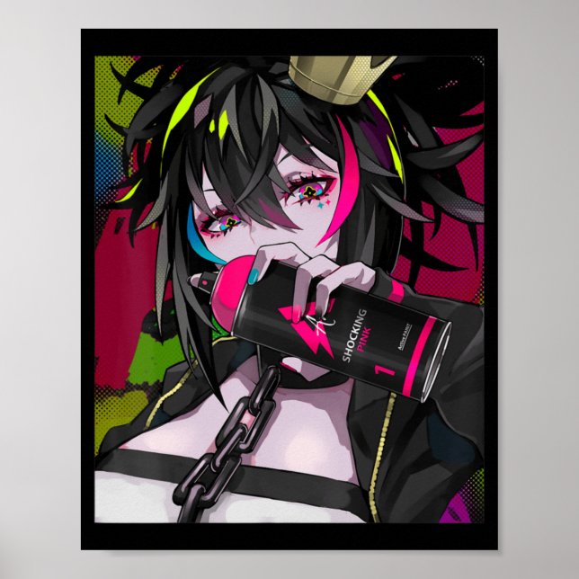 Anime Girl Kawaii Waifu Aesthetic Japanese Otaku  Poster (Front)