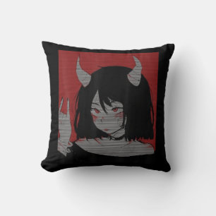 Anime Girl Kawaii Waifu Aesthetic Japanese Otaku  Throw Pillow