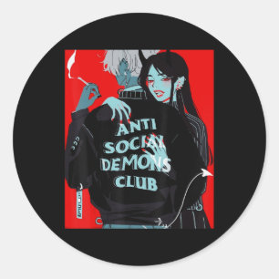 Anime Girl Kawaii Waifu Egirl Aesthetic Japanese O Classic Round Sticker