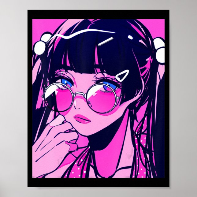 Anime Girl Kawaii Waifu Pink Aesthetic Japanese Ot Poster (Front)