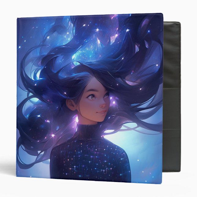 Anime Girl Made Of Stars Binder (Front/Inside)