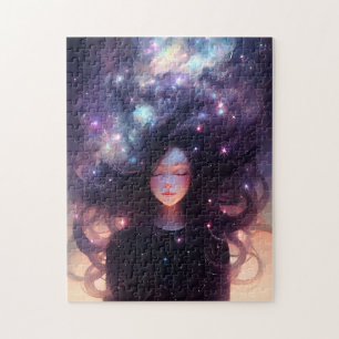 Anime Girl Made Of Stars Jigsaw Puzzle