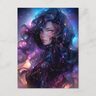 Anime Girl Made Of Stars Postcard
