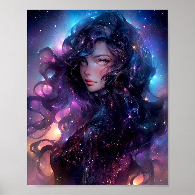 Anime Girl Made Of Stars Poster (Front)