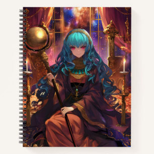 Anime Girl Magician Fantasy Notebook