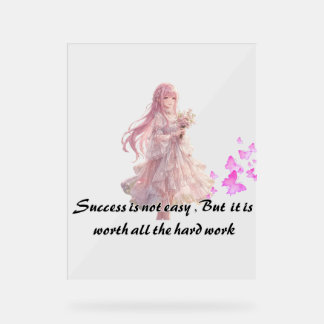 ANIME GIRL MOTIVATIONAL ACRYLIC SIGN-SUCCESS ART SIGN
